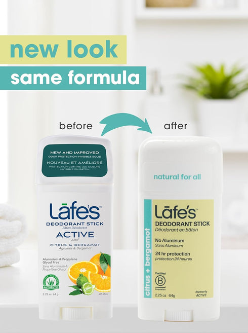 Lafe's Natural Deodorant Stick | 2.25oz Aluminum Free for Women & Men | Paraben & Baking Soda Free, 3-Pack