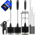 Holikme 6 Pack Bottle Brush Set, 14" Long Handle Stainless Steel Cleaner Brush for Water Bottle, Baby Bottle