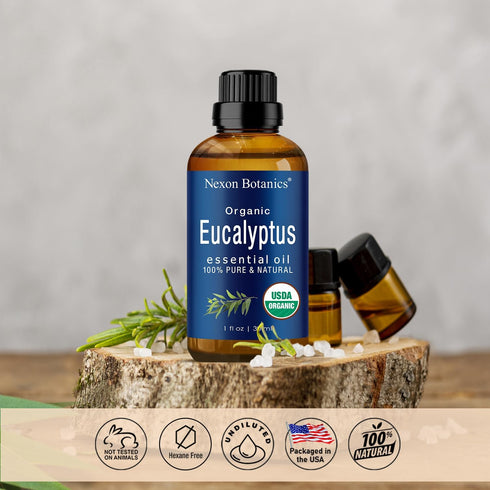 Organic Eucalyptus Essential Oil 30 ml - Pure Natural Oil for Diffuser, Sauna, and Aromatherapy