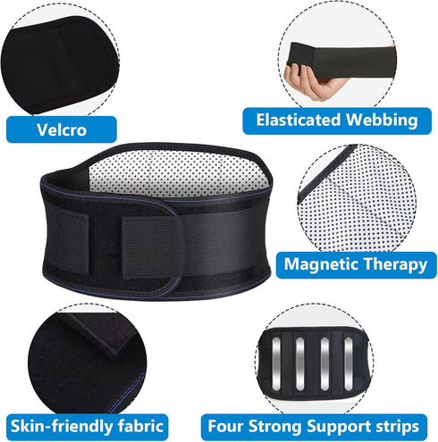Heating Magnetic Therapy Back Brace Support Belt for Men Women, for Sciatica, Herniated Disc, Scoliosis Pain Relief -