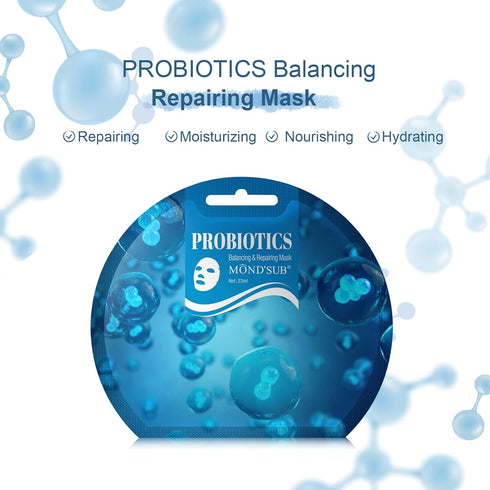 MOND'SUB Fruit Facial Mask | Probiotics Balancing Repairing Mask 7 Sheets for All Sensitive Skin Types