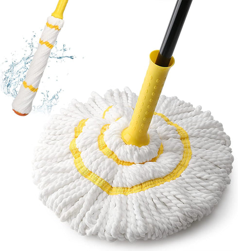 Self-Wringing Twist Mop for Floor Cleaning, Long Handled Microfiber Mop with Top Scouring Pad, 57-inch