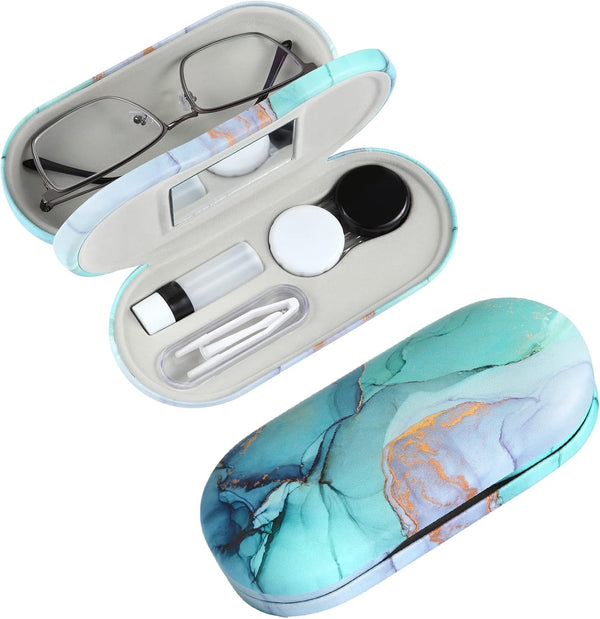 Contact Lens Case Kit - 2 in 1 Double Sided Portable Contact Lense and Eyeglasses Case