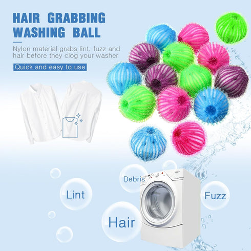 Blulu 12 Pieces Pet Hair Remover for Laundry, Reusable Dryer Balls, Washing Machine Hair Catcher, Lint Remover