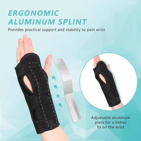 2 Pack Night Wrist Sleep Support Brace, Adjustable Compression Splint for Carpal Tunnel Tendonitis Pain Relief