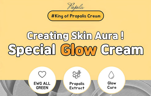 C'NEW LAB Real Propolis Moisture & Glow Boosting Cream, 1.69 fl.oz / 50ml, Hydrating Korean Skincare
