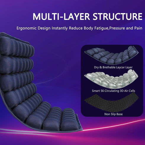 18 16'' x1'' SUNFICON Air Seat Cushion Inflatable Seat Cushion Portable Car Seat Office Chair Wheelchair Pad Anti