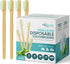 12 Pack Disposable Bamboo Toothbrushes with Built-in Toothpaste, Individually Wrapped, Soft Bristles for Travel