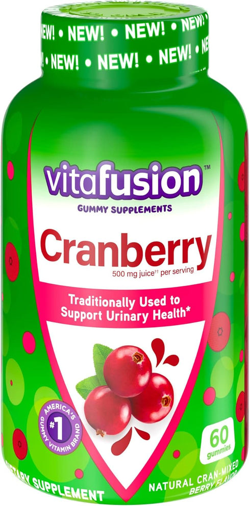 Vitafusion Cranberry Gummies for Women, 500mg Cranberry Juice Concentrate per Serving, 60ct