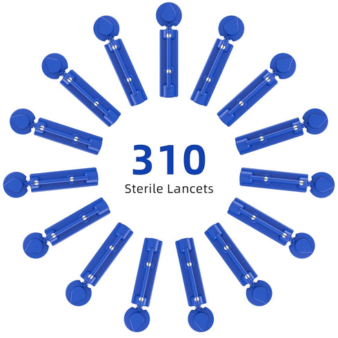 Metene Lancets for Lancing Devices, 310 Count, 30 Gauge, Blue Diabetic Blood Sugar Test Lancets