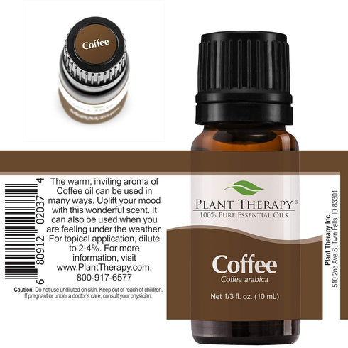 Plant Therapy Coffee Essential Oil 100% Pure, Undiluted, Natural Aromatherapy - Therapeutic Grade 10 mL (1/3 oz)