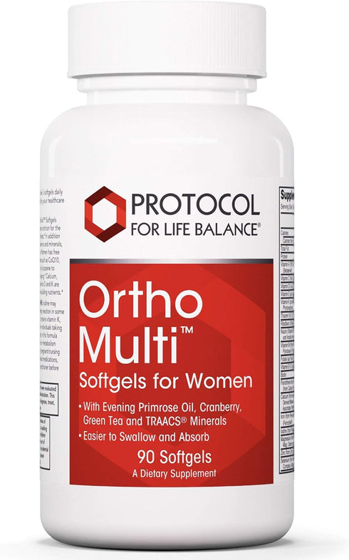 Protocol Ortho Multi Softgels for Women - Multivitamin with Cranberry, Green Tea & Evening Primrose Oil, Magnesium &