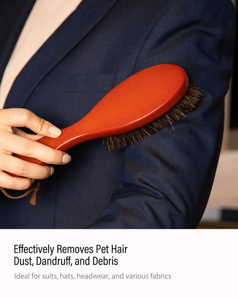 VASSON Clothes Brush, Pure Horse Bristle Garment Brush Removes Lint, Pet Hair, and debris from Jackets, Hats, Hoods
