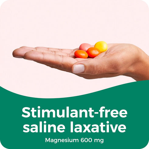 Dulcolax Saline Laxative Chewy Fruit Bites, Fast & Gentle Constipation Relief, Cherry Berry Flavor, 30 Count