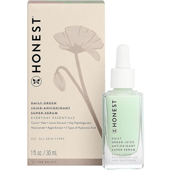Honest Beauty Daily Green Juice Antioxidant Super Serum 1 fl oz - Improves Skin Tone + Texture with Niacinamide