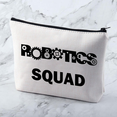 Robotics Squad Cosmetic Bag Gift for Robots Lover, Robot Gear Toy Makeup Bag