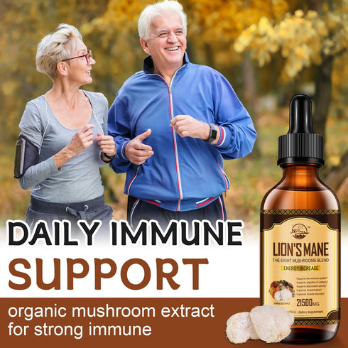 Lions Mane Supplement | Liquid Mushroom Extract Drops | 8 Mushrooms Complex for Cognitive Support & Immunity
