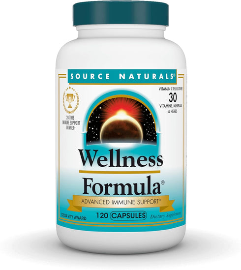 Source Naturals Wellness Formula Bio-Aligned Vitamins & Herbal Defense, 120 Capsules