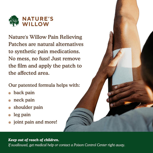 Nature’s Willow Fast-Acting Willow Balm Natural Pain Relief Patches, 1-Pack, 6 Patches for Muscle & Joint Pain