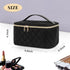 OCHEAL Portable Cosmetic Bag, Large Capacity Travel Makeup Case Organizer, Rhombus Black Toiletry Bag for Girls