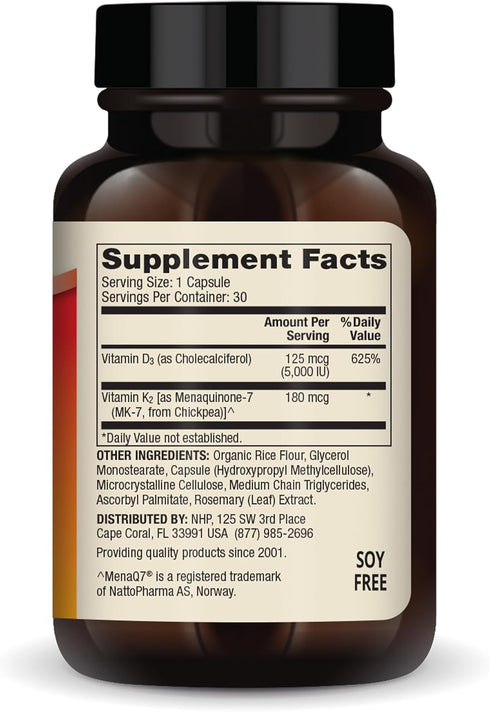 Dr. Mercola Vitamins D3 & K2, 30 Servings (30 Capsules), Dietary Supplement, Supports Immune Health, Non GMO, NSF Certified