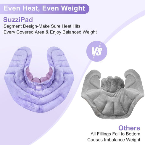 SuzziPad Microwave Heating Pad for Neck and Shoulders, Heated Neck Wrap with Herbal Aromatherapy, Weighted Pain Relief