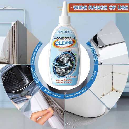 NEWERSOL 8Fl Oz Black Stain Remover Gel Washing Machine Cleaner Front Loader Grout Cleaner Home Stain Removal Gel