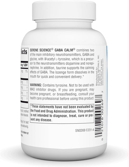 Source Naturals Serene Science, GABA Calm - Supports Calming Mood, Quick Dissolving Orange Flavor, 120 Lozenges