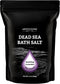 Pure Dead Sea Salt for Soaking - 14 Oz Lavender Spa Bath Salt Fine Grain in Resealable Pack for Body Wash Scrub