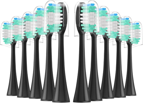 Replacement Toothbrush Heads 10 Pack for AquaSonic Black Series, Vibe Series, Black Series Pro, Duo Series Pro Electric