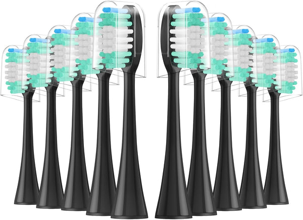 Replacement Toothbrush Heads 10 Pack for AquaSonic Black Series, Vibe Series, Black Series Pro, Duo Series Pro Electric