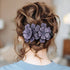 inSowni 4 Pack Luxury Fancy Gems - Korean Decorative Glitter Crystals Double Flower Hair Claws for Women Girls