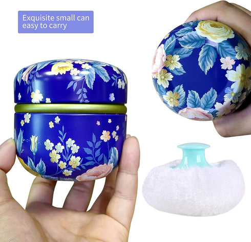 Topwon Powder Case with Powder Puff, Body Powder Container for Baby & Mom (Flower)