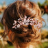 Heread Pearl Bride Wedding Hair Pins, Leaf Bridal Head Piece Flower Hair Accessories for Women and Girls (Pack of 3)
