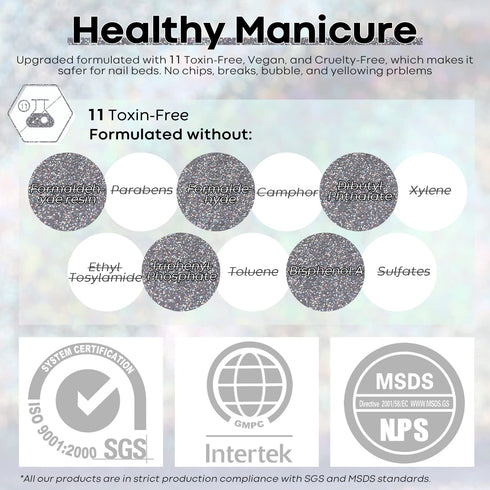modelones Sparkle Silver Glitter Gel Nail Polish Set, 15 ML Soak Off Chrome Platinum for DIY Manicure Nail Art Gift