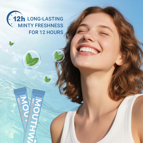 OUSTANE Packs (Pack 30) Mouthwash Travel Size, Alcohol-Free Fresh Mint Mouthwash Strips, Long-Lasting Freshness