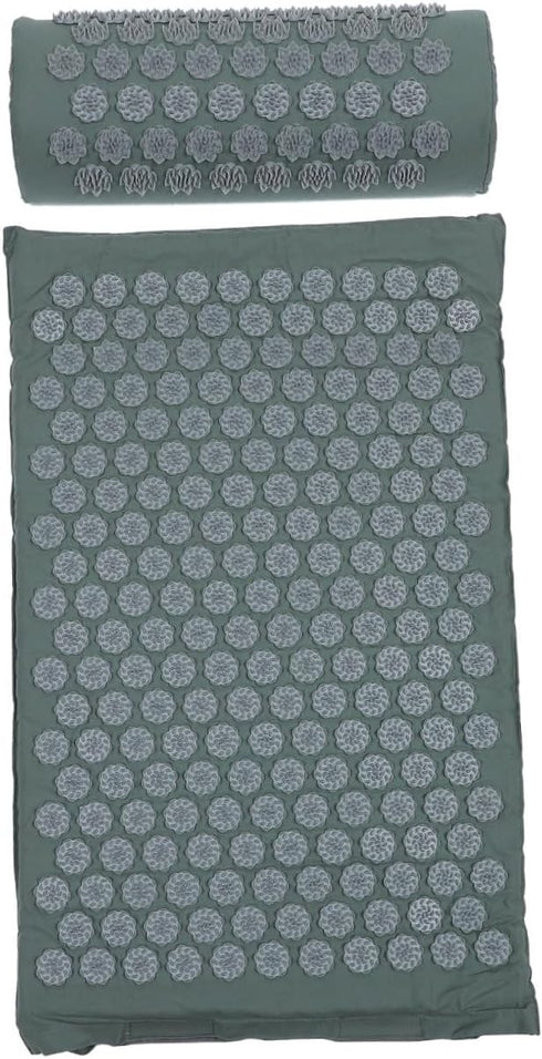 Set, GANAZONO Acupoint Massage Mat and Shiatsu Massage Pillow Washable Yoga Exercise Mat with Bag for Back and Neck