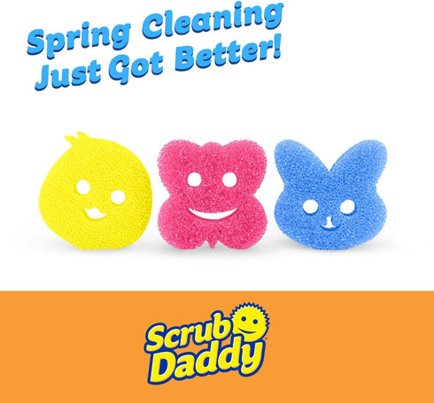 Scrub Daddy Special Edition Spring - Scratch-Free Kitchen Sponge, BPA Free, Polymer Foam, Stain & Odor Resistant (3ct)