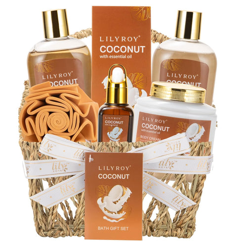 Mothers Day Spa Gift Basket Set for Women, 7 Pcs Bath and Body Kit for Christmas, Birthday, and Father's Day