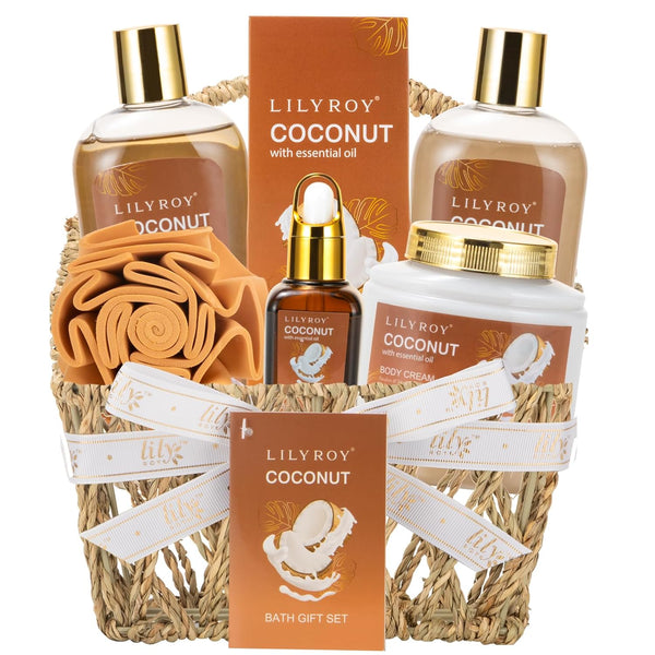 Mothers Day Spa Gift Basket Set for Women, 7 Pcs Bath and Body Kit for Christmas, Birthday, and Father's Day