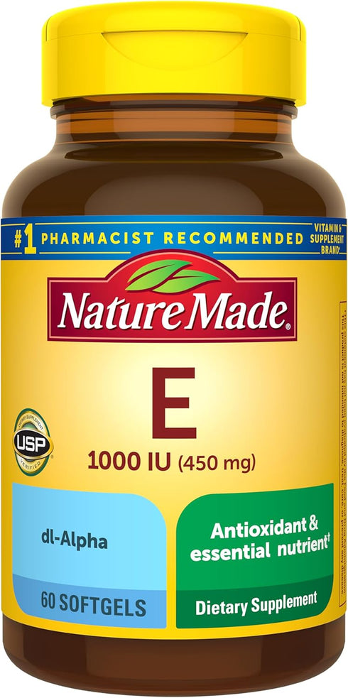 Nature Made Vitamin E 1000 IU (dl-Alpha) Softgels, 60 Ct
