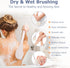 VANZAVANZU Shower Brush, Bath Body Brush with Soft Bristles, 15.4" Long Handle for Shower, Cream White