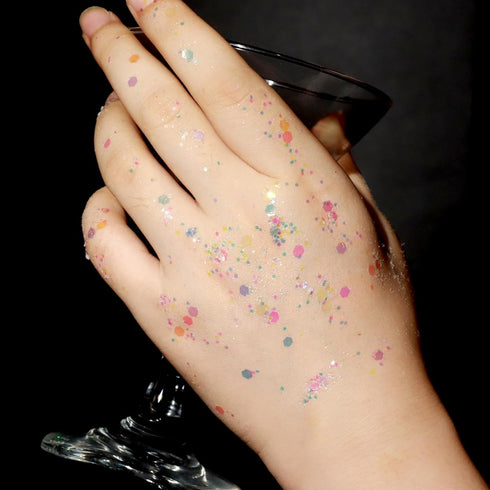 Teenitor Body Glitter Face Glitter Makeup, 12 Colors Face and Body Glitter Gel for Hair and Makeup