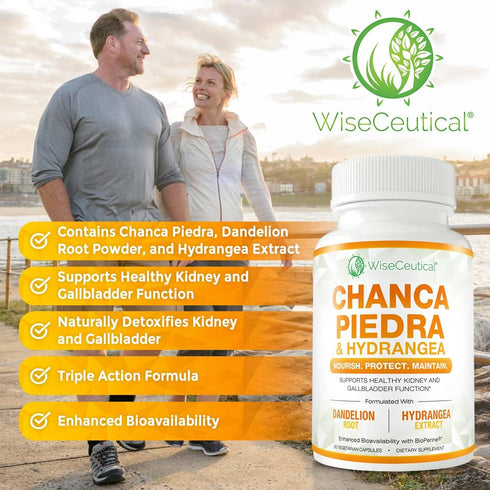 Max Strength Chanca Piedra, Hydrangea & Dandelion Root - Natural Kidney & Gallbladder Formula, 60 Veggie Capsules