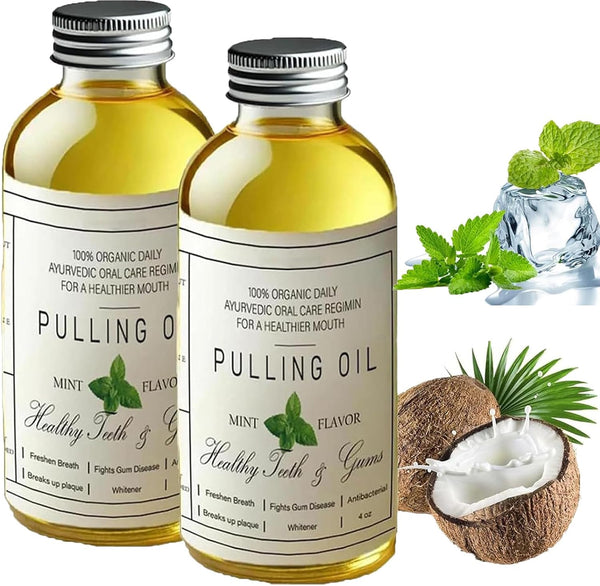 zdiwond Coconut Oil Pulling for Teeth Whitening-Cocofresha Powerful Organic Coconut Peppermint Pulling Oil