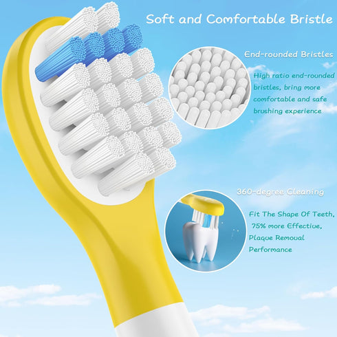 Kids Toothbrush Replacement Head Compatible with Philips Sonicare, Fit for Children 3+, with Head Cover, 8 Pack