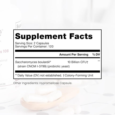 Pure Therapro Rx Saccharomyces 10B - Probiotic Capsules with 10 Billion CFU, 240 Count for Men and Women