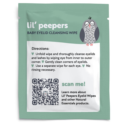 Natural Essentials Recommended (30 Count) Lil' Peepers Baby Eye Wipes and Eyelid Cleanser, Preservative-Free