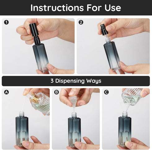 Segbeauty 20ML Travel Perfume Atomizer, 2pcs Portable Refillable Glass Spray Bottles for Toiletries