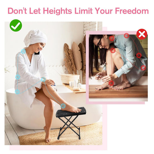 Subay Adjustable Pedicure Foot Rest, 6 Heights Foldable Non-Slip Stand for Easy At Home Pedicures, No More Bending